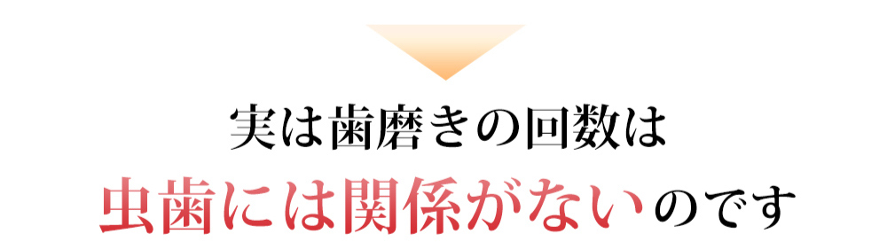 実は歯磨きの回数は虫歯には関係がないのです。